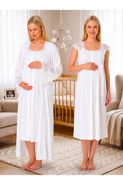 Lohusa Homewear مجموعة ملابس نوم للحوامل من القطن بنسبة 100% بتصميم جديد من ا...