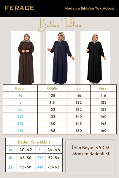 Ferace Kadın Büyük Beden Medine İpeği