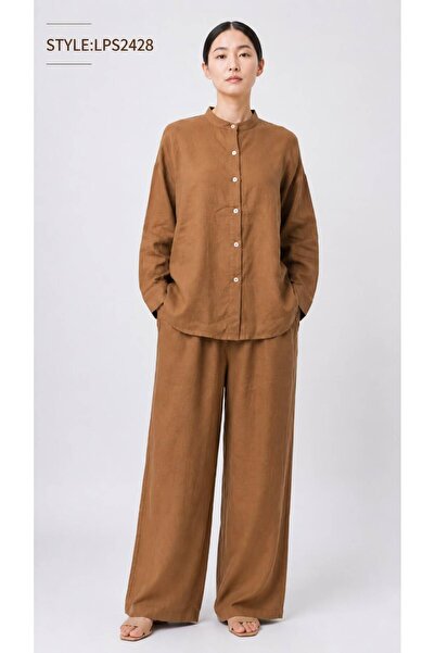 LINELLE Women's Relaxed Fit Linen Blend Co-Ord Set