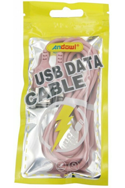 Andowl Καλώδια USB Type-C Καλώδιο USB 2.0 USB-C αρσενικό - USB-A Ροζ 1 μ. AN-...