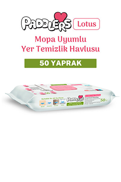 Paddlers Easy Clean Lotus Çiçeği Kokulu Mopa Uyumlu Yer Temizlik Havlusu 50 Y...