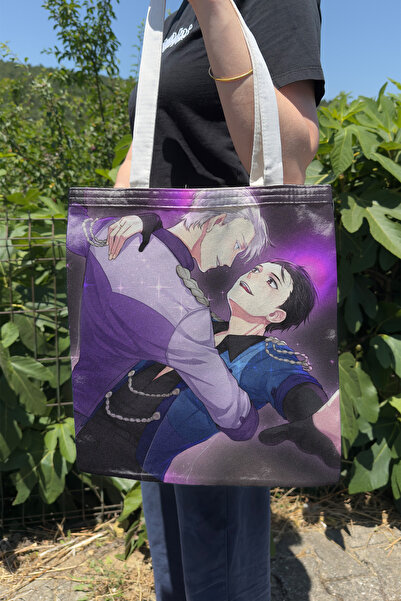 ZipZap Yuri on Ice V5 Summer and Winter Double-Sided Canvas Print Tote Bag An...