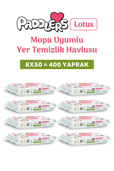 Paddlers Easy Clean Lotus Çiçeği Kokulu Mopa Uyumlu Yer Temizlik Havlusu 8x50...