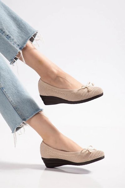 gumushoe Breathable Knitwear Comfort Women's Wedge Heeled Shoes 7393