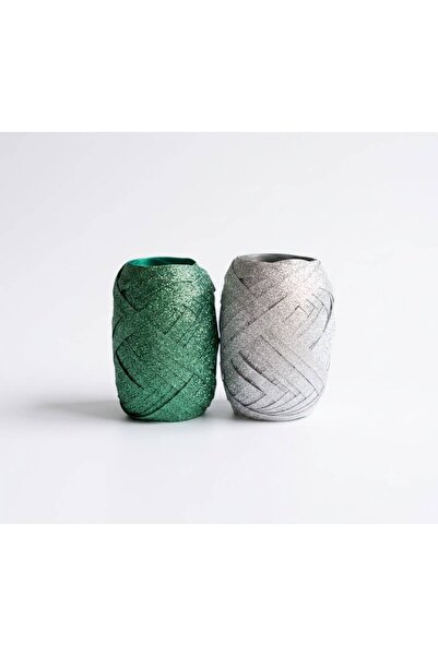 OEM Set 2 Panglici Decorative Glitter (Verde & Argintiu, 5 mm x 10 m)