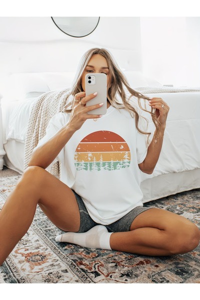 puolikuu Unisex Comfortable Fit Tshrit Printed Tshirt