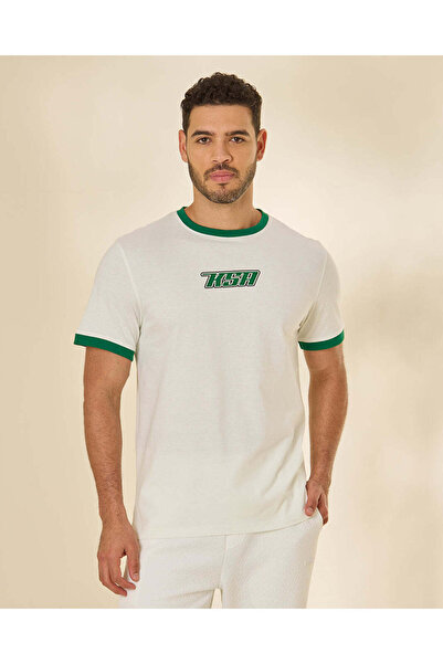 REDTAG Men White KSA National Day Jersey T-Shirt