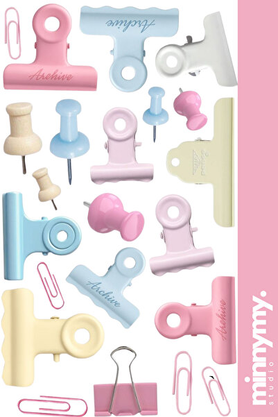 Minnymy Paper-Clip, Ataç Collection Sticker, Çıkartma, Ajanda, Günlük, Planla...