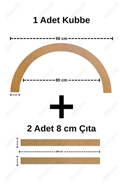 Dekonil Boyanabilir Ayla Pinterest Mdf Oval Duvar Çıtası 96x148cm