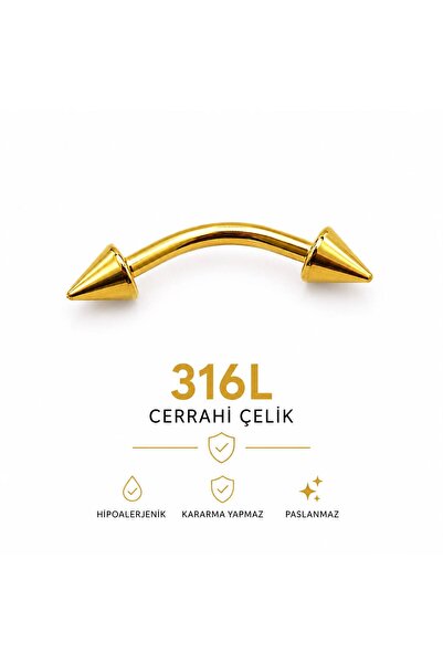 Arescollection 316L CERRAHİ ÇELİK SPİKE KAŞ ROOK SNUG UYUMLU PİERCİNG