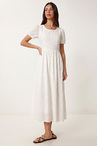 Hiccup ISTANBUL Rochie Maxi Din Poplin Din Amestec De Bumbac, Brodată
