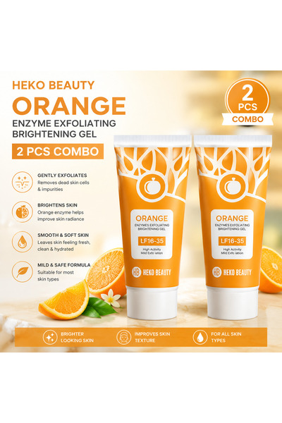 Heko Beauty Orange Enzyme Brightening Exfoliating Gel – 2 PCS Combo