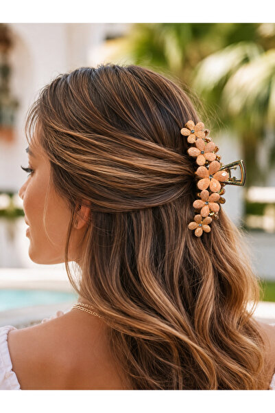 Elmosia Jewelry Pinterest Floral Hairpin Buckle 14K Large Size Korean Style H...