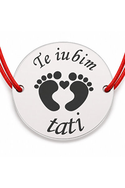Simoshop BrÄƒÈ›arÄƒ argint 925 Te iubim tati cu tÄƒlpiÈ›e, È™nur reglabil