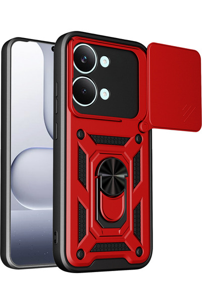 New Face Zngzrmll Poco X8 Pro Max Pars Lens Ringed Silicone (163823) - Red