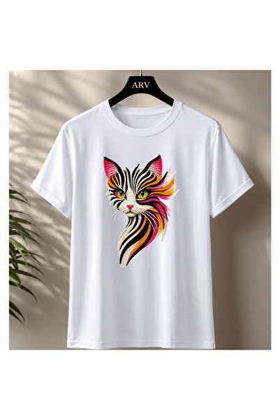 Arv T-shirt Design Basic Knitted Look Cat