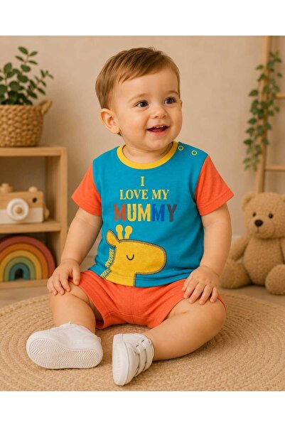 krm kerem bebe طقم أطفال مكون من قطعتين مصنوع من القطن بنسبة 100%، مزين بنقشة...