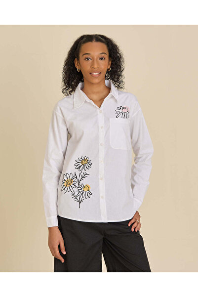REDTAG Senior Girls Ivory Printed Shirt