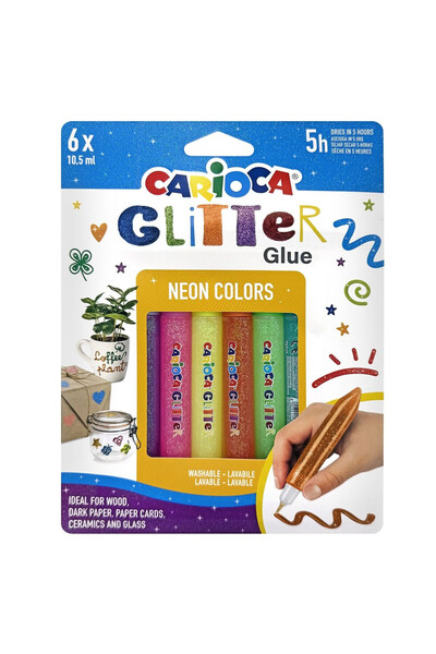 OEM Κόλα Glitter Fluo σετ=6τεμ Carioca 6x10,5ml Carioca 42111