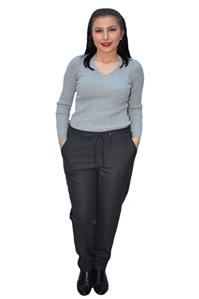 OEM Pantalon casual Jeniffer cu model pe picior ,gri