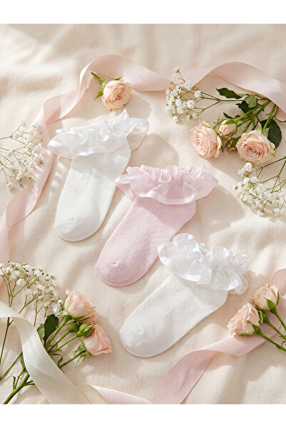 LC Waikiki Esvab • Modern & Stylish Baby Girl Tulle Detailed Booties Socks 3-...