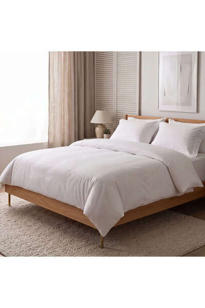 OTHELLO Hotel Collection Linor Soft White Striped Duvet Cover Set - 160X220 cm