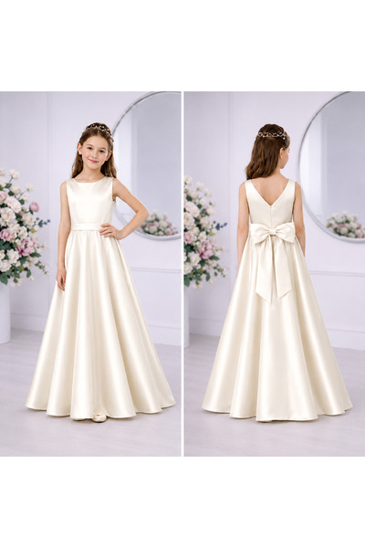 miço kids Girl's Long Evening Dress Sleeveless A-Line Princess Model Event an...