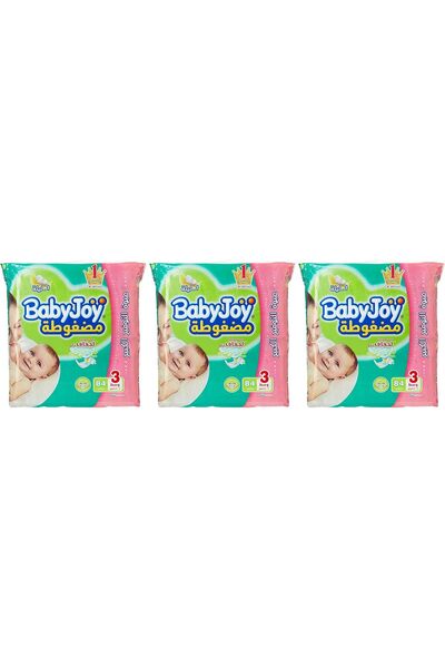 BabyJoy Compressed Diamond Pad, Size 3, Medium, 6-12 kg, Giant Box, 252 Diape...