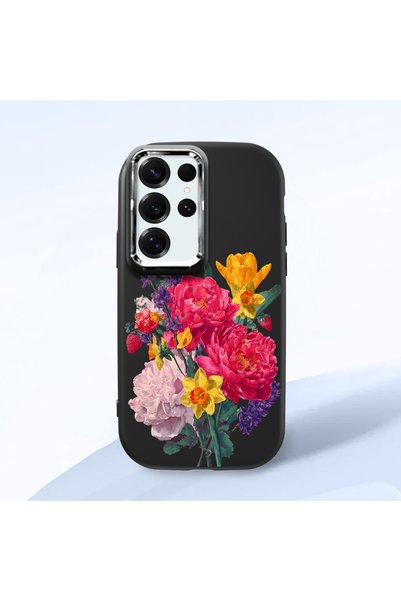 Hontinga Samsung Galaxy S25 Ultra Compatible Case Camera Protector Black Sili...