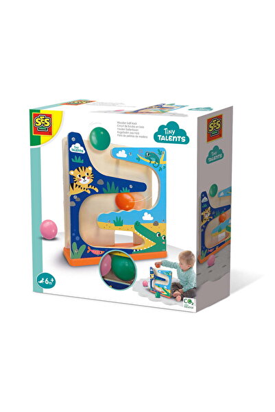 SES Creative Jucarie pentru bebelusi, SES Creative, Crocodil cu bile, Lemn, 6...