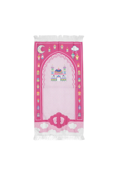 MAYSAM HAC UMRE HEDİYELİK Printed Pink Girls' Prayer Mat