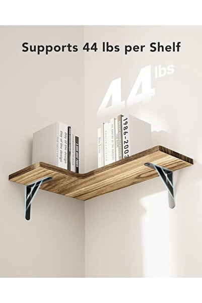 GENERAL Black Floating Shelves - Set of 2, Wall Mounted Hanging Shelves with ...