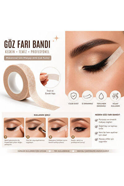 Genel Markalar Göz Farı Bandı Makyaj Bandı | Keskin Eyeliner ve Far Şablon Ba...