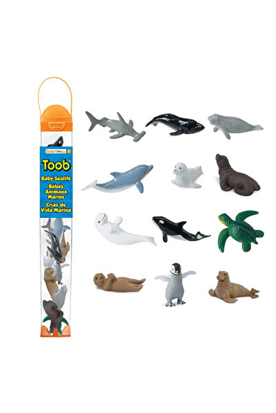 Safari Animale marine tinere. Set de figurine într-un tub
