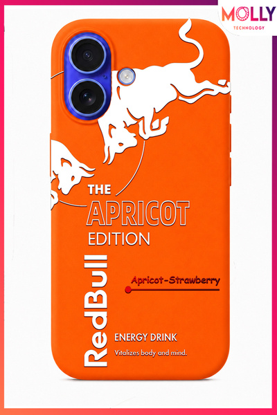 Molly iPhone 16 İçin Turuncu Redbull The Apricot Edition Desenli İçi Kadife S...
