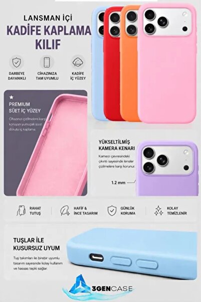 3GEN CASE iPhone 17 Uyumlu İkonik Desenler Serisi Lansman Kılıf İçi Kadife Kaplamalı Kamera Yükseltili