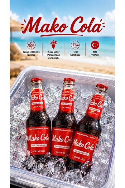 Mako Cola 3'lü Şişe Kola 250 ml – Yerli ve Milli %100 Şeker Pancarından
