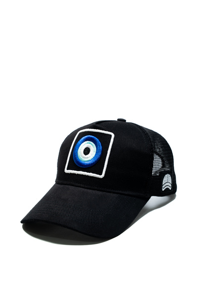 all hats قبعة سائق الشاحنة الشبكية بتفاصيل مطرزة من زخرفة نزار بونجو