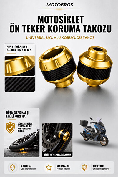 Motobros Motosiklet Aks Koruma Takozu Kuba Newcity Uyumlu Motosiklet Ön Teker...