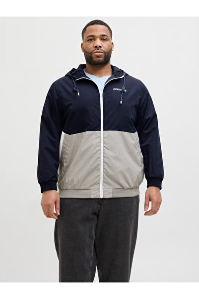 Jack & Jones Plus Geacă bomber cu glugă, mărimi mari pentru bărbați, JJERUSH,...