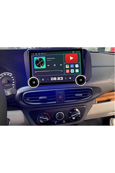 Carplayer شاشة أندرويد لسيارة هيونداي جراند i10 موديل 2018-2023 مع مقبضين ماس...
