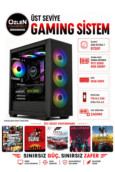 ÖZLEN X40 RYZEN 7 8700F RTX 5060 8GB 16GB DDR5 RAM 1TB M.2 SSD Oyuncu Bilgisa...