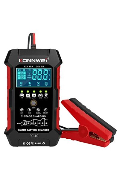 KONNWEİ RC-10 Φορτιστής Μπαταρίας Αυτοκινήτου, 10Α, 12/24V με Λειτουργία Επισ...