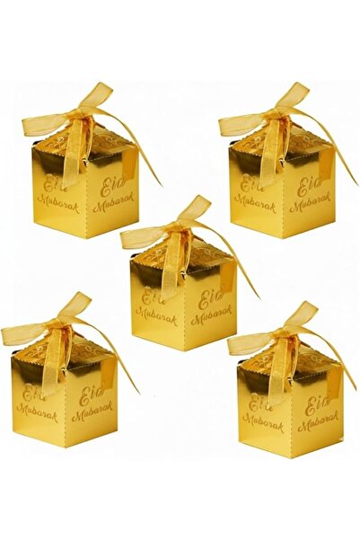 BrainGiggles Eid Mubarak Gift Boxes – Pack of 5 Ramadan Favor Boxes in Black ...