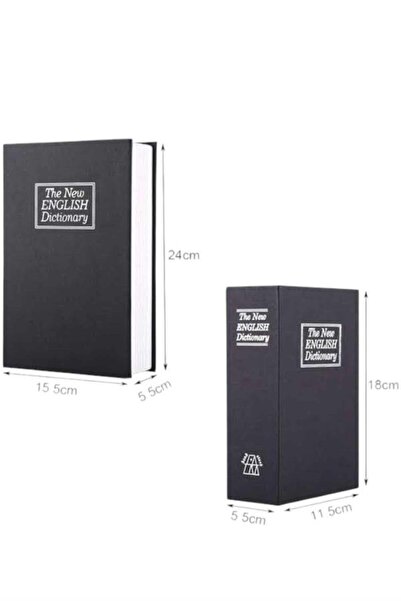 teknodayım Large Size Keyed Book Look Hidden Safe Steel Safe Gold Safe