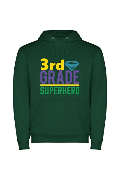 iLovePrints Grade Three Superpower Φούτερ με κουκούλα σε χρώμα Πράσινο