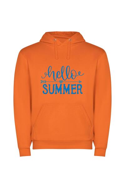 iLovePrints Summer's Warmest Greeting Φούτερ με κουκούλα σε χρώμα Πορτοκαλί