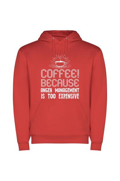 iLovePrints Revive with Infinite Coffee Φούτερ με κουκούλα σε χρώμα Κόκκινο