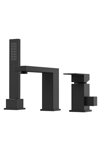 Granitan Set baterie pentru baie Granitan, Alamă, 3 orificii, Negru