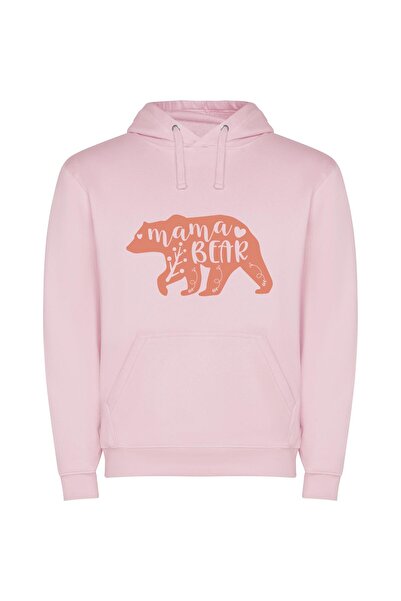 iLovePrints Matriarchal Bear Love Φούτερ με κουκούλα σε χρώμα Ροζ